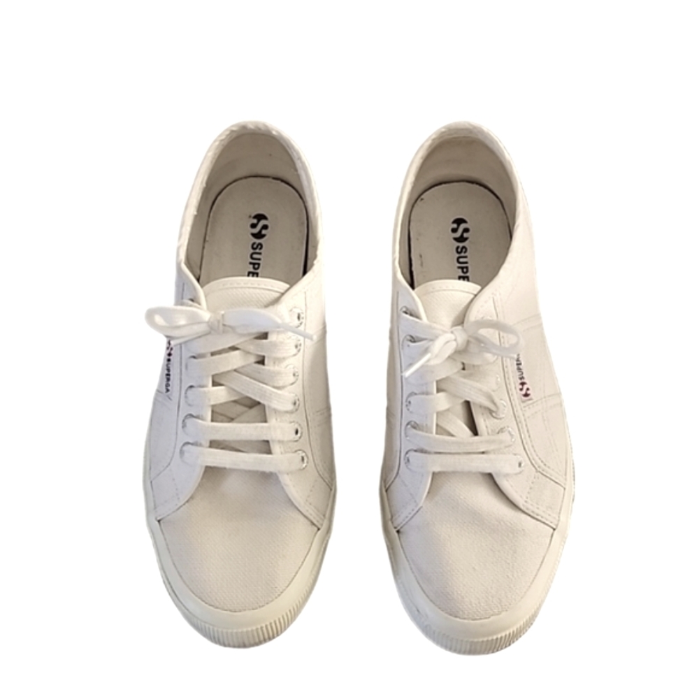 SUPERGA 2750 COTU CLASSIC White Canvas Sneakers 41.5 Size 10 Trainers Retro - Picture 2 of 16